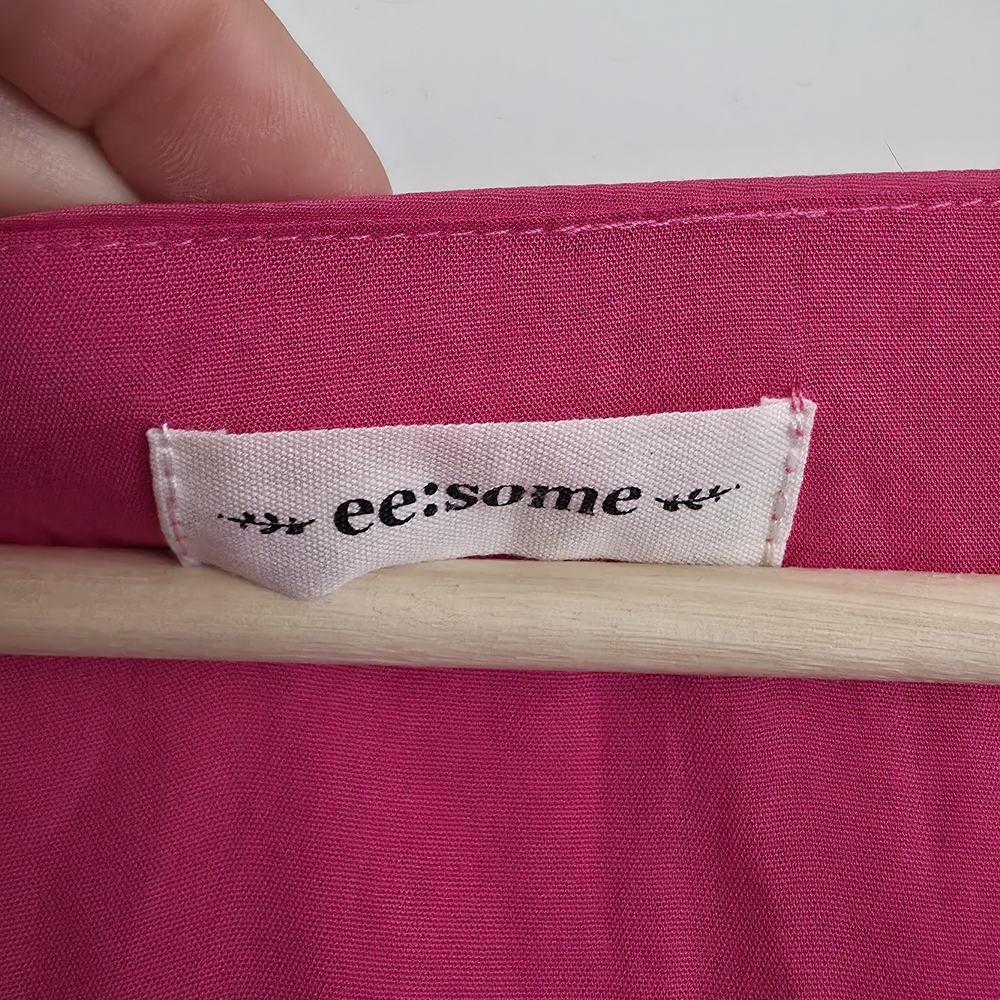 Hot Pink Mini Dress Flowy Puff Long Slevee Coquette Romantic Barbiecore Summer - Picture 5 of 7
